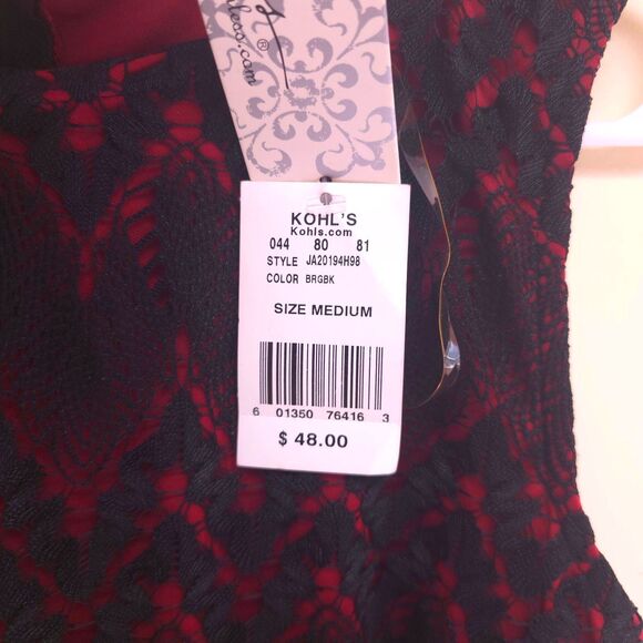 Speechless Black Lace Maroon Fit & Flare Dress M Goth Homecoming Y2K Party Hoco - Picture 7 of 7